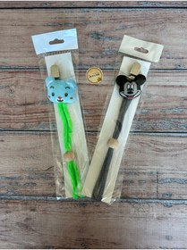 Resim seraskids Peluş Hayvan Desenli İkili Bebek Emzik Askısı Seti 