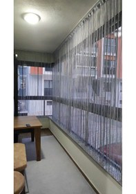 Resim İp Model Beyaz Renk İp Perde 190 Cm En 280 Cm Boy 2 Mm Şeritler Halinde Hazır İp Perde Beyaz 