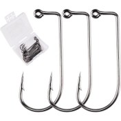 Resim 20 adet / kutu Jig Büyük Seri Olta Kancaları - Ofset Jigs Tuzlu Su Levrek Solucanları ve Sazan Balıkçılık Aksesuarları için Balık Kancaları Kutu ile Mücadele 