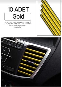Resim Araç Içi Klima Izgara Hava Dekoratif Şeritler Gold Sarı 