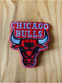 Resim icase Chicago Bulls Basketbol Nakış Patch Peç Yama (5X5 CM) 