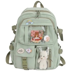 Resim Lemestar Genç Kabile Kadınlar İçin Su Geçirmez Okul Çantası - 20 Litre Kapasiteli Çok Cepli Nylon Sırt Çantası Çok Renkli 