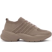 Resim Derimod Zero Kadın Vizon Bağcıklı Kalın Tabanlı Sneaker 25SFD43146F 