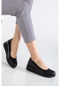 Resim Kadın Günlük Ayakkabı Siyah Streç Ortopedik-3739 Siyah 