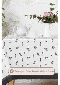 Resim Elart Nadia Masa Örtüsü Digital Baskılı Dikdörtgen 160x220 Cm Siyah Siyah 