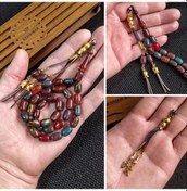 Resim 7x11 mm Renk Cümbüşü Ateşi Kehribar İsme Özel Tesbih 