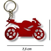Resim Motosiklet Uyumlu Anahtarlık Maskot Pleksi Racing Kırmızı - Muhtelif 