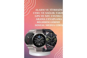 Resim Pazarcan Anc Özellikli Bluetooth Kulaklık ve Amoled Ekran Akıllı Saat Uyku ve Sağlık Takibi Nabız Ölçer 