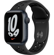 Resim Apple Watch Nike Series 7 41mm GPS Siyah Alüminyum Kasa Siyah Nike Spor Kordon (Apple Türkiye Garantili) 