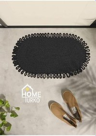 Resim Jüt, Desenli Kapı Önü, Paspas, Banyo Paspası, Balkon Paspası/Hediyelik, Ev Eşyası. Siyah 100 x 150, PaspasA14-100x150 