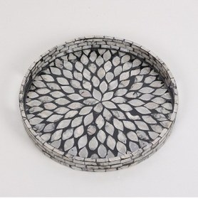 Resim Pure Sedef 30 X3,5 Cm. Black Sedefli Mozaik Tepsi Mix 