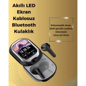 Resim Techno Stock Şık, Akıllı ve Güçlü: LED Ekranlı Kablosuz Kulaklık Seti 