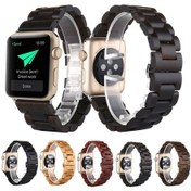 Resim iOS Uyumlu Watch Ultra 49mm Ve Watch Ultra 2 49mm / Serisi 9 & 8 Ve 7 45mm / Se 3 & Se 2 & 6 & Se & 4 44mm / 3 & 2 42mm İçin Ahşap Saat Kordon 