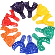 Resim Pandoraplanet 12 Adet/takım Tek Kullanımlık Plastik Diş Ölçü Tepsileri Yetişkin ve Çocuk Merkezi Tedarik Malzemeleri Diş Tutucu Ağız Bakımı Araçları (Yurt Dışından) 