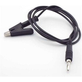 Resim 12a Krokodil Banana Siyah Kablo 1 Metre Yüksek Akım Probu Multimetre Güç Kaynağı Test Araba Akü 