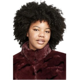 Resim Nike Sportswear Loose Fit Printed Faux Fur Jackret Geniş Kalıp Suni Kürk Kadın Ceket Bordo Bordo 