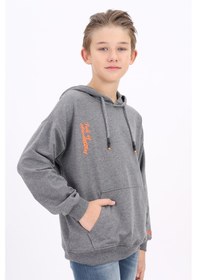 Resim Toontoy Kids Toontoy Erkek Çocuk Nakışlı Sweatshirt Antrasit Melanj 
