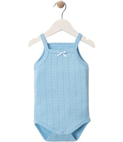 Resim İp Askılı Jakarlı Çıtçıtlı Body Mavi 