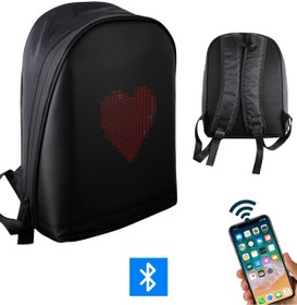 Resim Tastech Led Ekranlı Motorsiklet Çantası Bluetooth APP Kontrollü Okul Sırt Çantası Gift Yazı Resim Pixell 