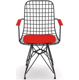 Resim Knsz kafes tel sandalyesi 1 li mazlum syhkrm kolçaklı ofis cafe bahçe mutfak 