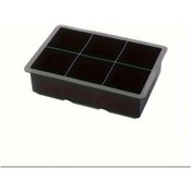 Resim Meridiangoods 6 Gözlü Büyük Silikon Kalıp Kapaklı Buz Küpü Makinesi Yeniden Kullanılabilir Siyah 