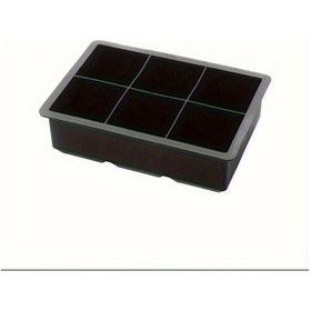 Resim Meridiangoods 6 Gözlü Büyük Silikon Kalıp Kapaklı Buz Küpü Makinesi Yeniden Kullanılabilir Siyah 