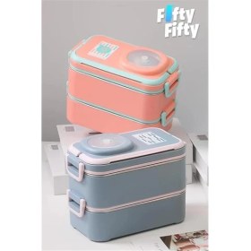 Resim AyrStore 1200 ml Iki Kat Dört Bölme Paslanmaz Çelik Lunch Box Yeni Nesil Sefer Tası-Sos Kaseli 