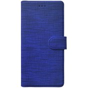 Resim Samsung Galaxy A10 Kılıf Fabric Book Wallet Lacivert Microsonic