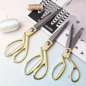 Resim 1 adet Ergonomik Paslanmaz Çelik Terzi Makası - 20.32cm, 22.86cm, 25.4cm Boyutları Altın Tonlu Çinko Alaşım Sap, Paslanmaz, Keskin & Dayanıklı Kumaş Kesimi, Dikiş Temel Gereçleri 