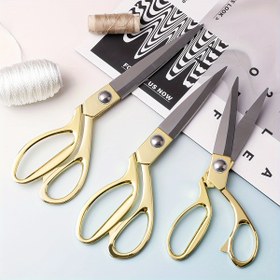 Resim 1 adet Ergonomik Paslanmaz Çelik Terzi Makası - 20.32cm, 22.86cm, 25.4cm Boyutları Altın Tonlu Çinko Alaşım Sap, Paslanmaz, Keskin & Dayanıklı Kumaş Kesimi, Dikiş Temel Gereçleri 
