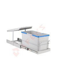 Resim Pyramıth P9158 Teleskopik Raylı Kısa Çöp Kovası 16 Litre Gri Antrasit - Gri 