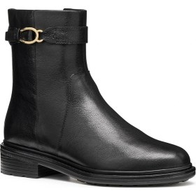 Resim Geox Kadın Siyah D Walk Pleasure A - Goat Lea Fermuarlı Deri Bot D56TGA00081C9999 