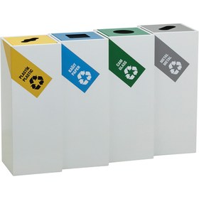 Resim Genel Markalar 4 Lü Metal Sıfır Atık Kutusu Geri Dönüşüm Çöp Kovası Kutusu 