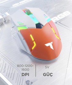 Resim Torima Oyuncu Mouse Rgb Aydınlatma Kablolu Gaming Mouse TM24 Beyaz 