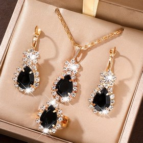 Resim 4 adet Kadın Modası Şık Takı Seti, Çinko Alaşımlı Cam Mozaik, Boho Tarzı, Tüm Mevsimler, Günlük ve Parti Durumları, Tatil, Kampus İlgili, Kolye, Küpe, Bilezik ve Yüzük ile, Kadınlar için 