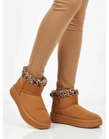 Resim Aspor Taba Leopar Kürklü Kadın Düz Bot Çok Renkli 