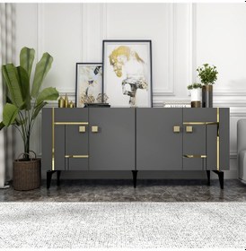 Resim Maddera Konsol Antrasit-altın 