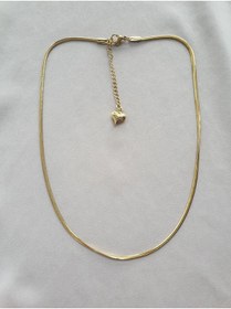 Resim MÜGETA Çelik Gold Ince Italyan Yassı Zincir Kolye 