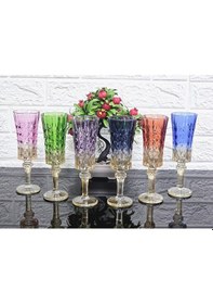 Resim El Boyama 6 Renk Ayaklı Fülüt Su Bardağı & Kahve Yanı Bardak 19 Cm Gümüş 