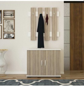 Resim Modilayn Fulya Portmanto Vestiyer Askılık Ayakkabılık Dolabı, Cordoba Beyaz Cordoba - Beyaz 