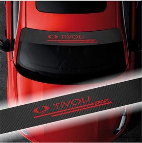 Resim Ssangyong Tivoli Için Karbon Ön Cam Oto Sticker 