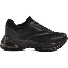 Resim AYAKMOD Siyah Fileli Hafif Air Taban Kadın Spor Ayakkabı 185 G 