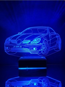 Resim Kişiye Özel 3D Plakalı Aydınlatmalı Araba Masaüstü Led Lamba 