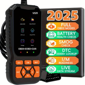 Resim V520 OBD2 Araç Tarayıcı Aracı - 7.11cm Renkli Ekranlı Profesyonel Kod Okuyucu, 57000+ Araç DTC Kütüphanesi, Canlı Veri Akışı, Pil/Voltaj Kontrolü, Motor Hata Kodları için Kompakt Tasarım, Gerçek Zamanlı Teşhis & Sorun Silme, Otomotiv Tanısaları, Kullanıcı Dostu Arayüz, Yüksek Görünürlük Ekranı, Dayanıklı Plastik Kasa 