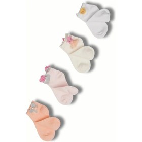 Resim Kıpırık Baby 2 Çift Kız Çocuk Turuncu Aksesuar Detaylı Soket Çorap-1107 Turuncu 