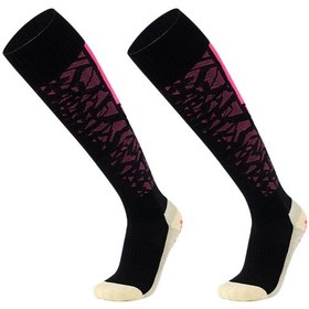 Resim Suntek Futbol Çorabı Diz Yüksek Uzun Tüp Siyah-ve-pembe Siyah Ve Pembe Çok Renkli 