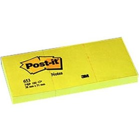 Resim Post-it Yapışkanlı Not Kağıdı 3 Blok 100 YP 38x51 Sarı 653 
