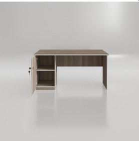 Resim Kenzlife Ofis Masası Yoko Ono Crd Sol 75 150 80 Kilitli Kapaklı Dolap Eşkenar Bilgisayar Çalışma Masası 