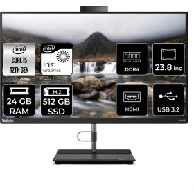 Resim Lenovo Thinkcentre Neo 30A i5 1240P All In One Bilgisayar 24GB RAM 512GB SSD 23.8" FHD FreeDOS + Per4 USB 12B0002CTXP322 