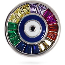 Resim Kadın Rengarenk Taş Detay Nazar Boncuğu Model Gümüş Charm 